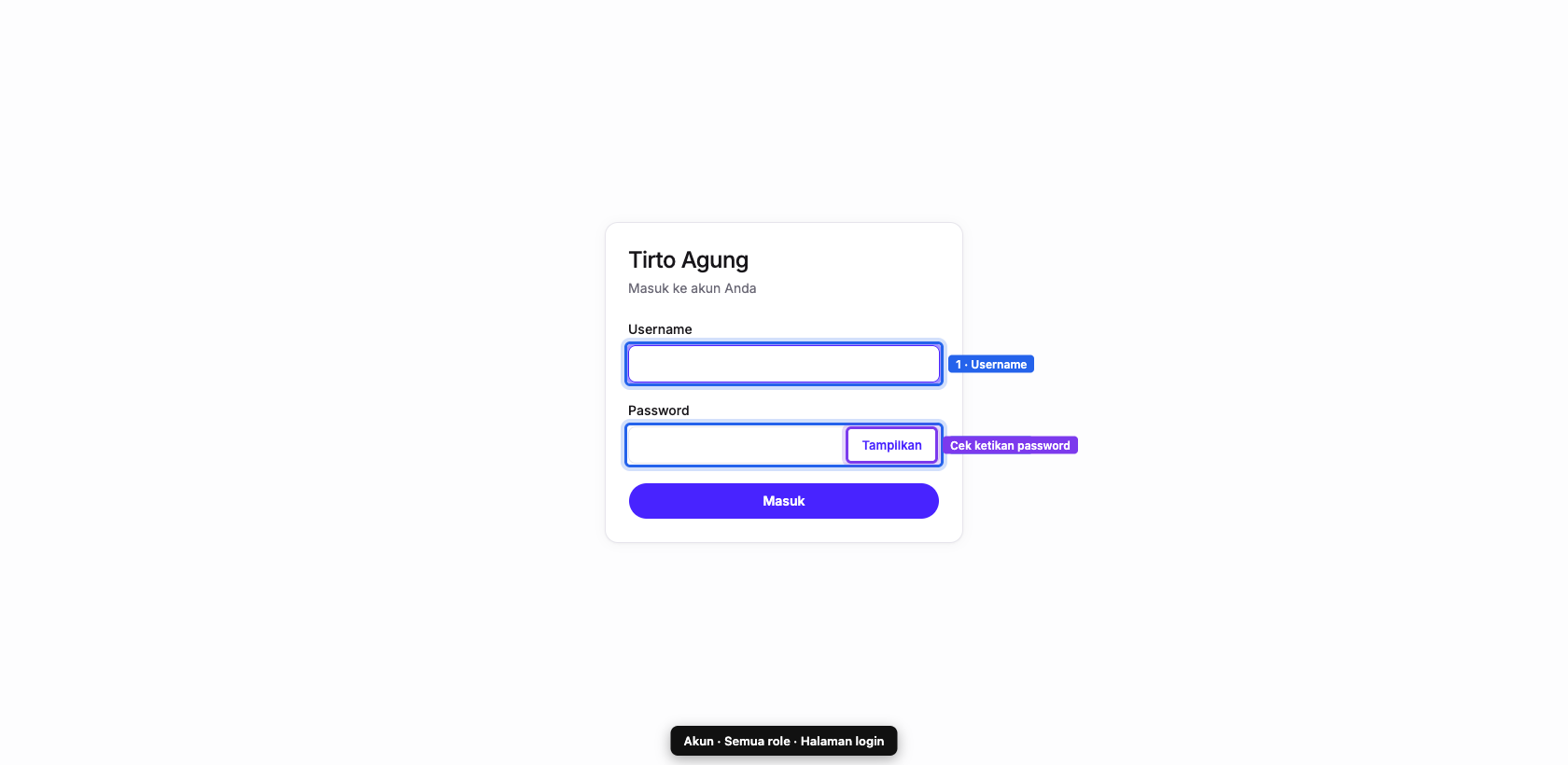 Login kosong