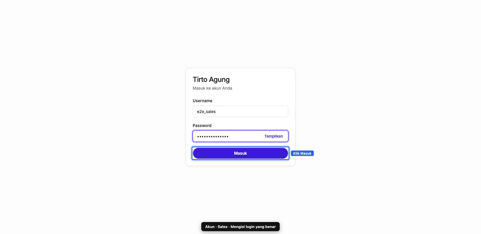 Login terisi