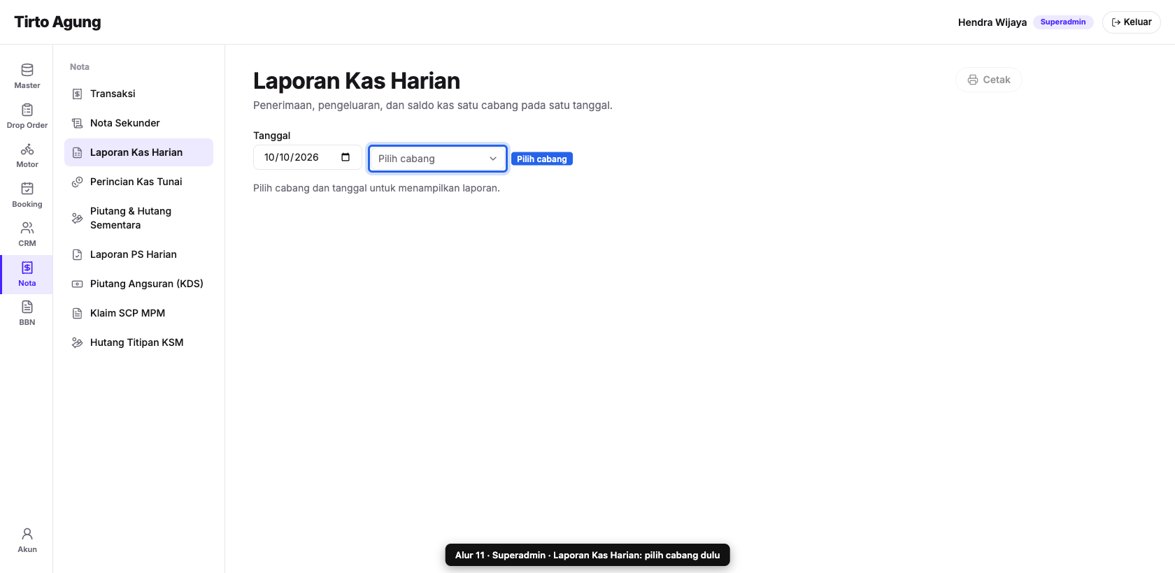 Superadmin awal