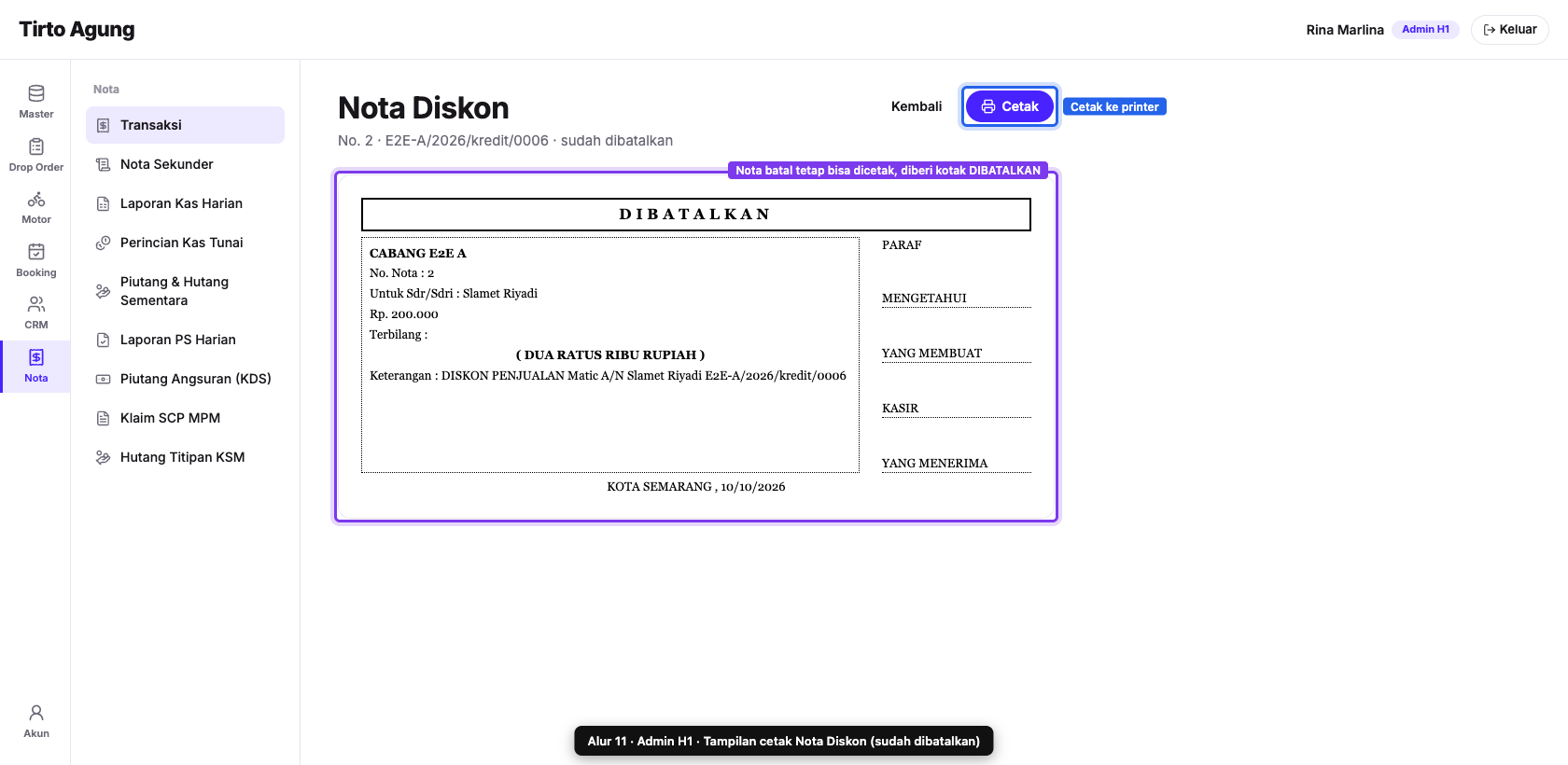 Nota Diskon yang dibatalkan