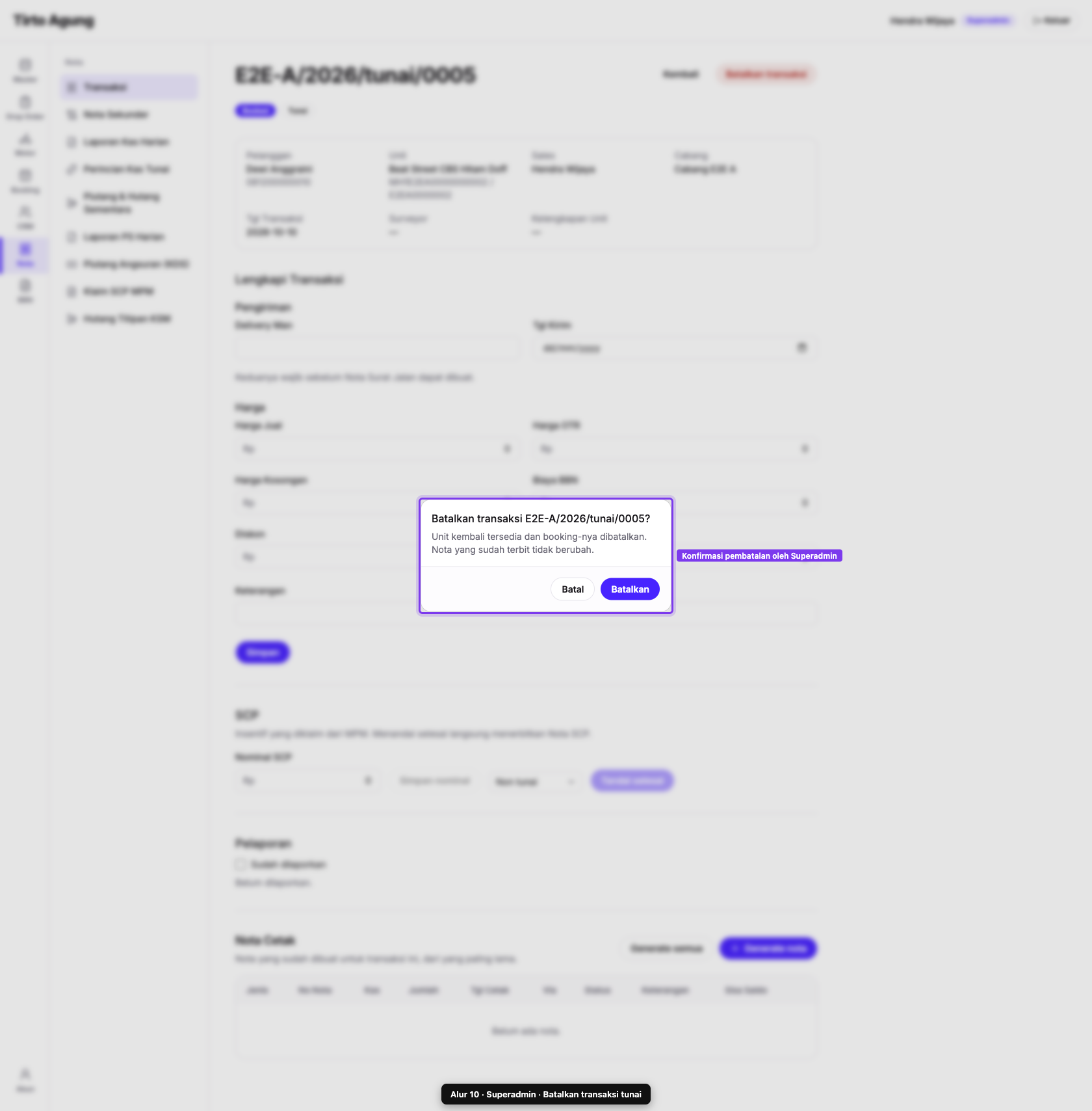 Superadmin konfirmasi